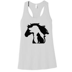 Cute Horse Dog Cat Lover Mother's Day Women's Racerback Tank