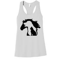 Cute Horse Dog Cat Lover Mother's Day Women's Racerback Tank