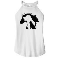 Cute Horse Dog Cat Lover Mother's Day Women's Perfect Tri Rocker Tank