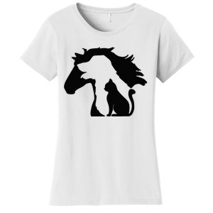 Cute Horse Dog Cat Lover Mother's Day Women's T-Shirt