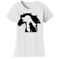 Cute Horse Dog Cat Lover Mother's Day Women's T-Shirt