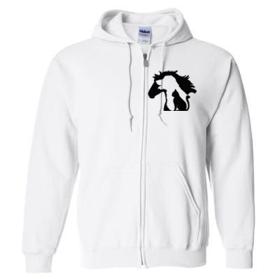 Cute Horse Dog Cat Lover Mother's Day Full Zip Hoodie