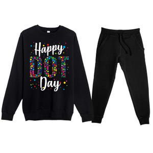 Colorful Happy DOT Day International DOT Day Premium Crewneck Sweatsuit Set