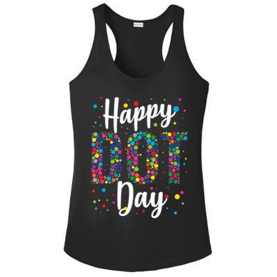 Colorful Happy DOT Day International DOT Day Ladies PosiCharge Competitor Racerback Tank