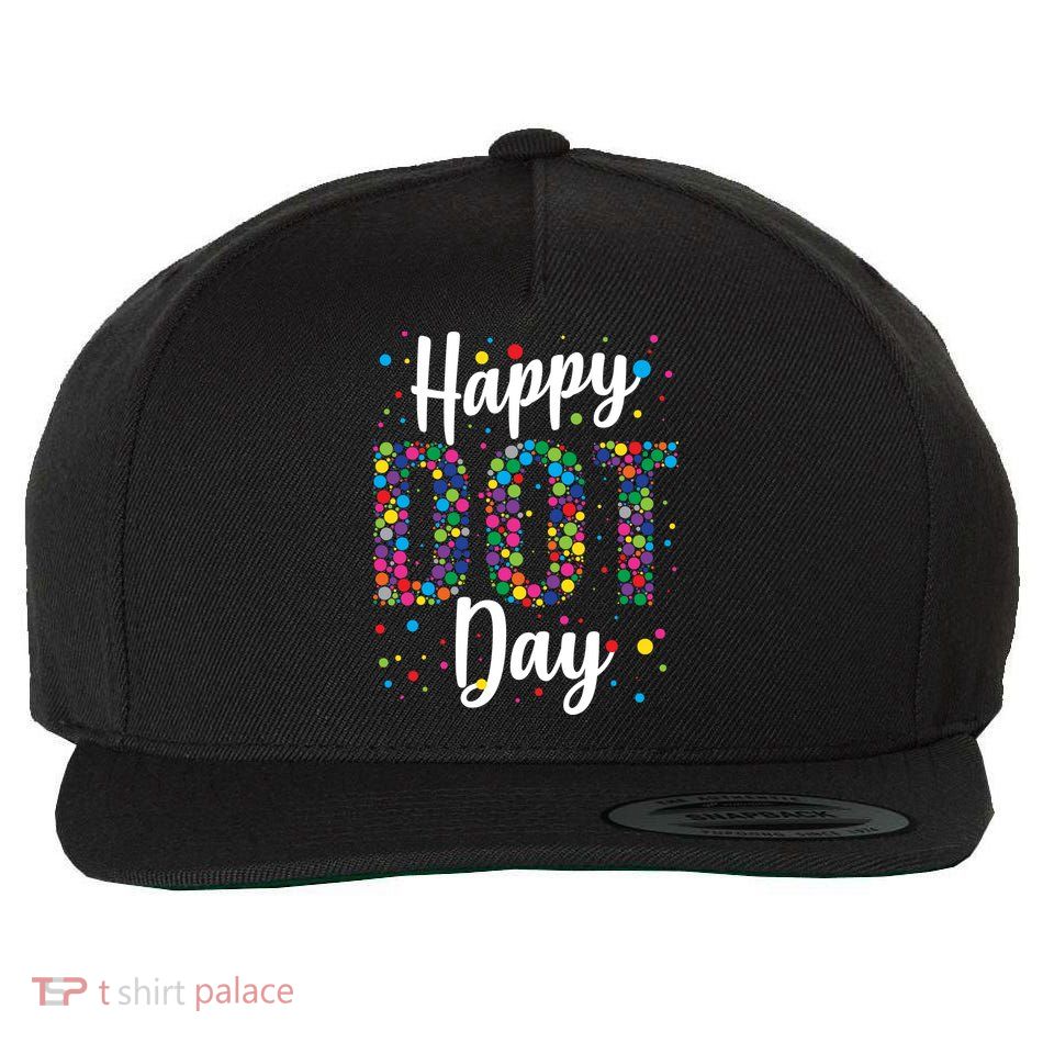 Colorful Happy DOT Day International DOT Day Wool Snapback Cap