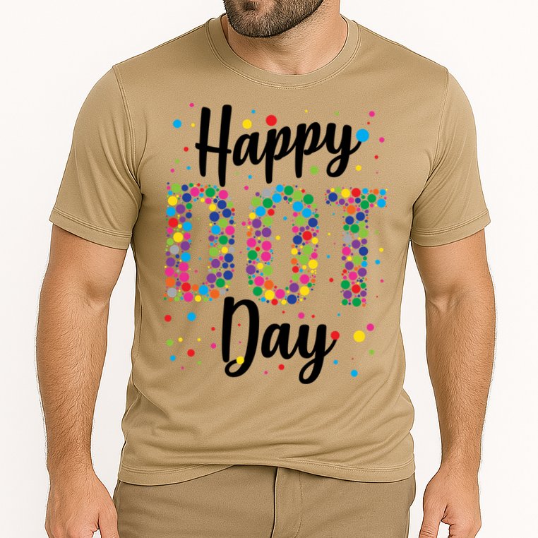 Colorful Happy DOT Day International DOT Day Cooling Performance Crew T-Shirt