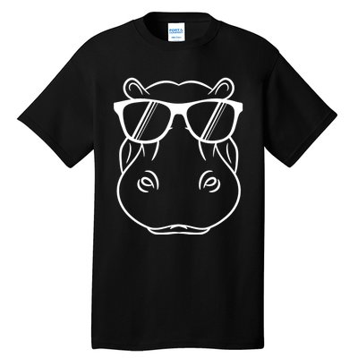 Cool Hippo Design Cute Hippopotamus With Sunglass Tall T-Shirt