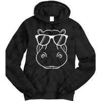 Cool Hippo Design Cute Hippopotamus With Sunglass Tie Dye Hoodie