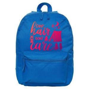 Camp Hair Dont Care Camping Hiking Mountaineering Gift 16 in Basic Backpack