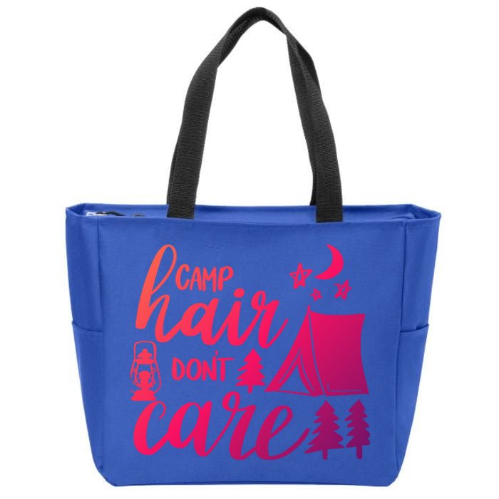 Camp Hair Dont Care Camping Hiking Mountaineering Gift Zip Tote Bag