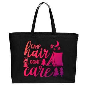 Camp Hair Dont Care Camping Hiking Mountaineering Gift Cotton Canvas Jumbo Tote