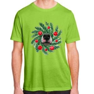 Cute Husky Dog Nose Christmas Wreath Dog Mom Dog Lover Adult ChromaSoft Performance T-Shirt