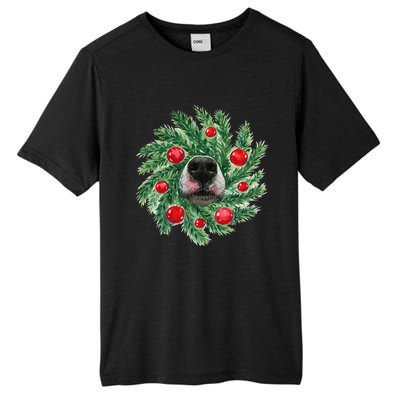 Cute Husky Dog Nose Christmas Wreath Dog Mom Dog Lover Tall Fusion ChromaSoft Performance T-Shirt