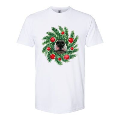 Cute Husky Dog Nose Christmas Wreath Dog Mom Dog Lover Softstyle CVC T-Shirt