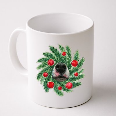 Cute Husky Dog Nose Christmas Wreath Dog Mom Dog Lover Coffee Mug