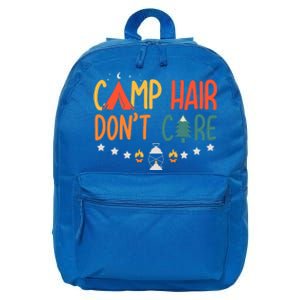 Camp Hair Dont Care Camping Lover Summer Vacation Trip Gift 16 in Basic Backpack