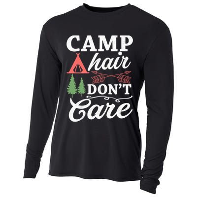 Camp Hair Dont Care Camping Lovers Camping Campers Cute Gift Cooling Performance Long Sleeve Crew