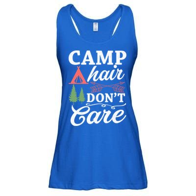 Camp Hair Dont Care Camping Lovers Camping Campers Cute Gift Ladies Essential Flowy Tank