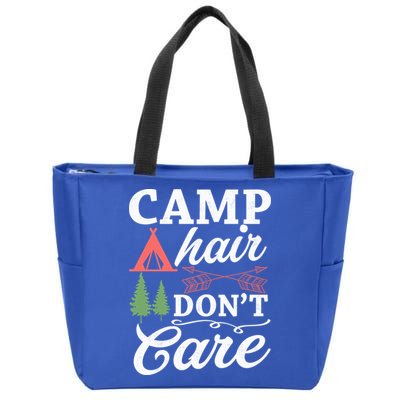 Camp Hair Dont Care Camping Lovers Camping Campers Cute Gift Zip Tote Bag