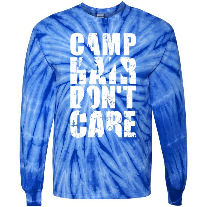 Camp Hair Dont Care Camping Gift Tie-Dye Long Sleeve Shirt