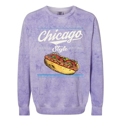 Chicago Hot Dog Hotdog Tourist Summer Souvenir Travel Colorblast Crewneck Sweatshirt