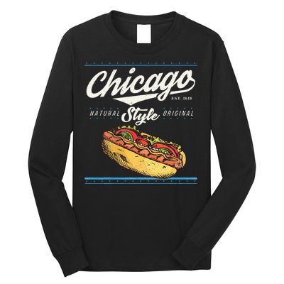 Chicago Hot Dog Hotdog Tourist Summer Souvenir Travel Long Sleeve Shirt