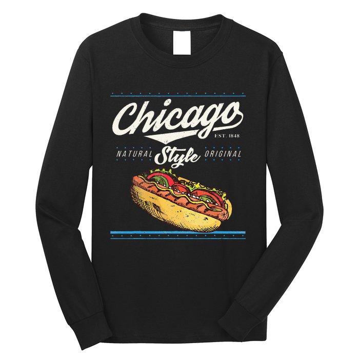 Chicago Hot Dog Hotdog Tourist Summer Souvenir Travel Long Sleeve Shirt