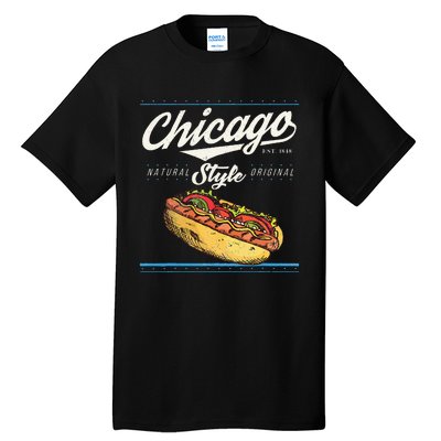 Chicago Hot Dog Hotdog Tourist Summer Souvenir Travel Tall T-Shirt