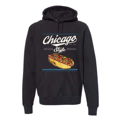 Chicago Hot Dog Hotdog Tourist Summer Souvenir Travel Premium Hoodie