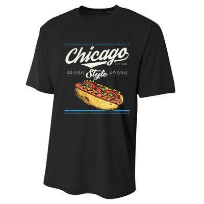 Chicago Hot Dog Hotdog Tourist Summer Souvenir Travel Performance Sprint T-Shirt