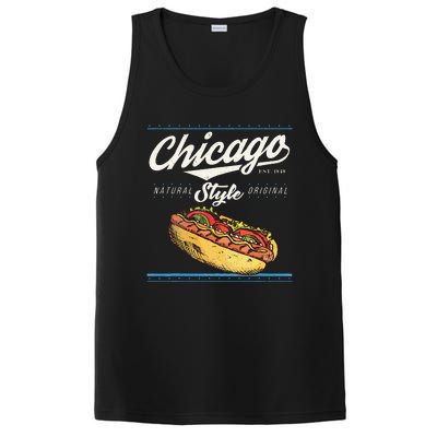 Chicago Hot Dog Hotdog Tourist Summer Souvenir Travel PosiCharge Competitor Tank