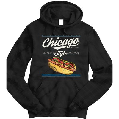 Chicago Hot Dog Hotdog Tourist Summer Souvenir Travel Tie Dye Hoodie