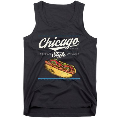 Chicago Hot Dog Hotdog Tourist Summer Souvenir Travel Tank Top