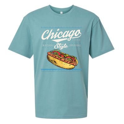 Chicago Hot Dog Hotdog Tourist Summer Souvenir Travel Sueded Cloud Jersey T-Shirt