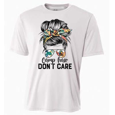 Camp Hair DonT Care Messy Hair Woman Glasses Life Cooling Performance Crew T-Shirt