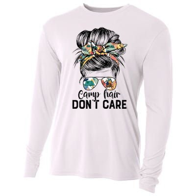 Camp Hair DonT Care Messy Hair Woman Glasses Life Cooling Performance Long Sleeve Crew