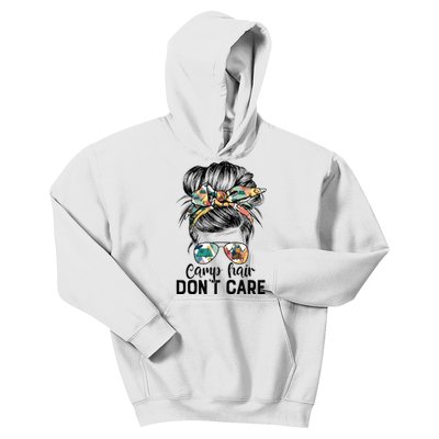 Camp Hair DonT Care Messy Hair Woman Glasses Life Kids Hoodie