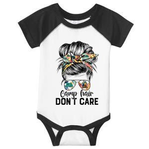 Camp Hair DonT Care Messy Hair Woman Glasses Life Infant Baby Jersey Bodysuit