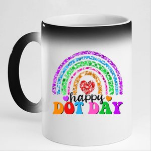 Cute Happy Dot Day Polka Dots 11oz Black Color Changing Mug