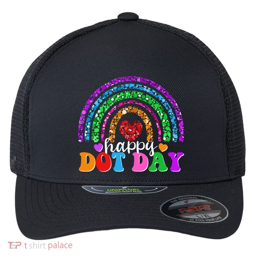 Cute Happy Dot Day Polka Dots Flexfit Unipanel Trucker Cap