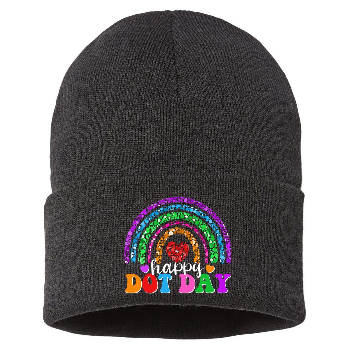 Cute Happy Dot Day Polka Dots Sustainable Knit Beanie