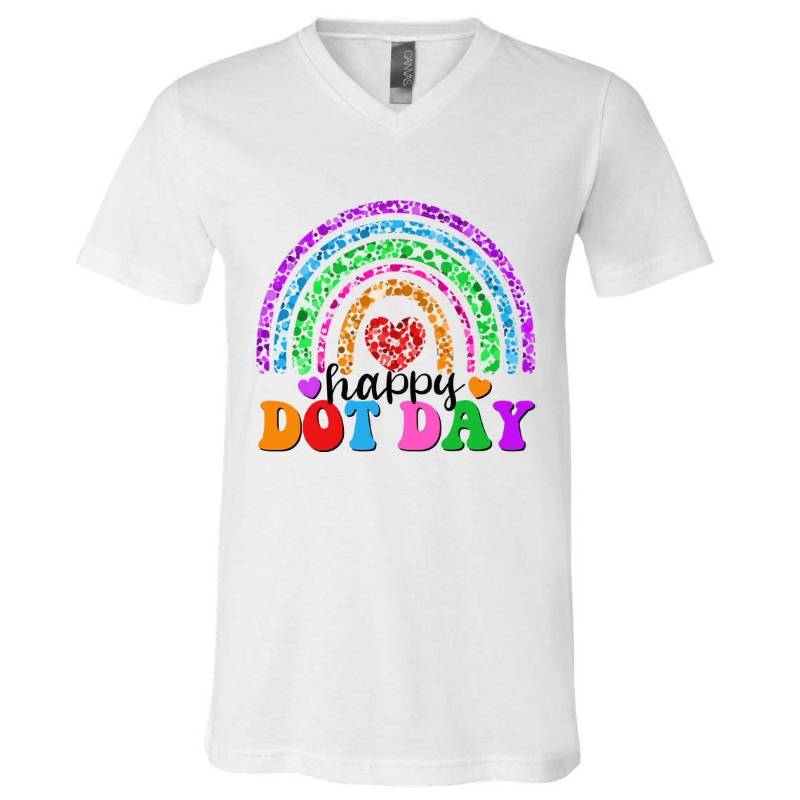 Cute Happy Dot Day Polka Dots V-Neck T-Shirt