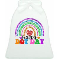 Cute Happy Dot Day Polka Dots Ceramic Bell Ornament