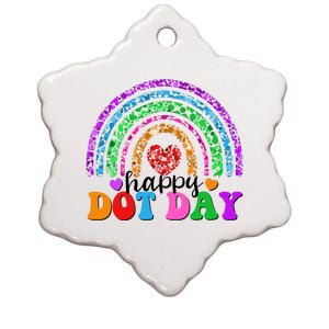 Cute Happy Dot Day Polka Dots Ceramic Star Ornament