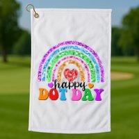 Cute Happy Dot Day Polka Dots Golf Towel