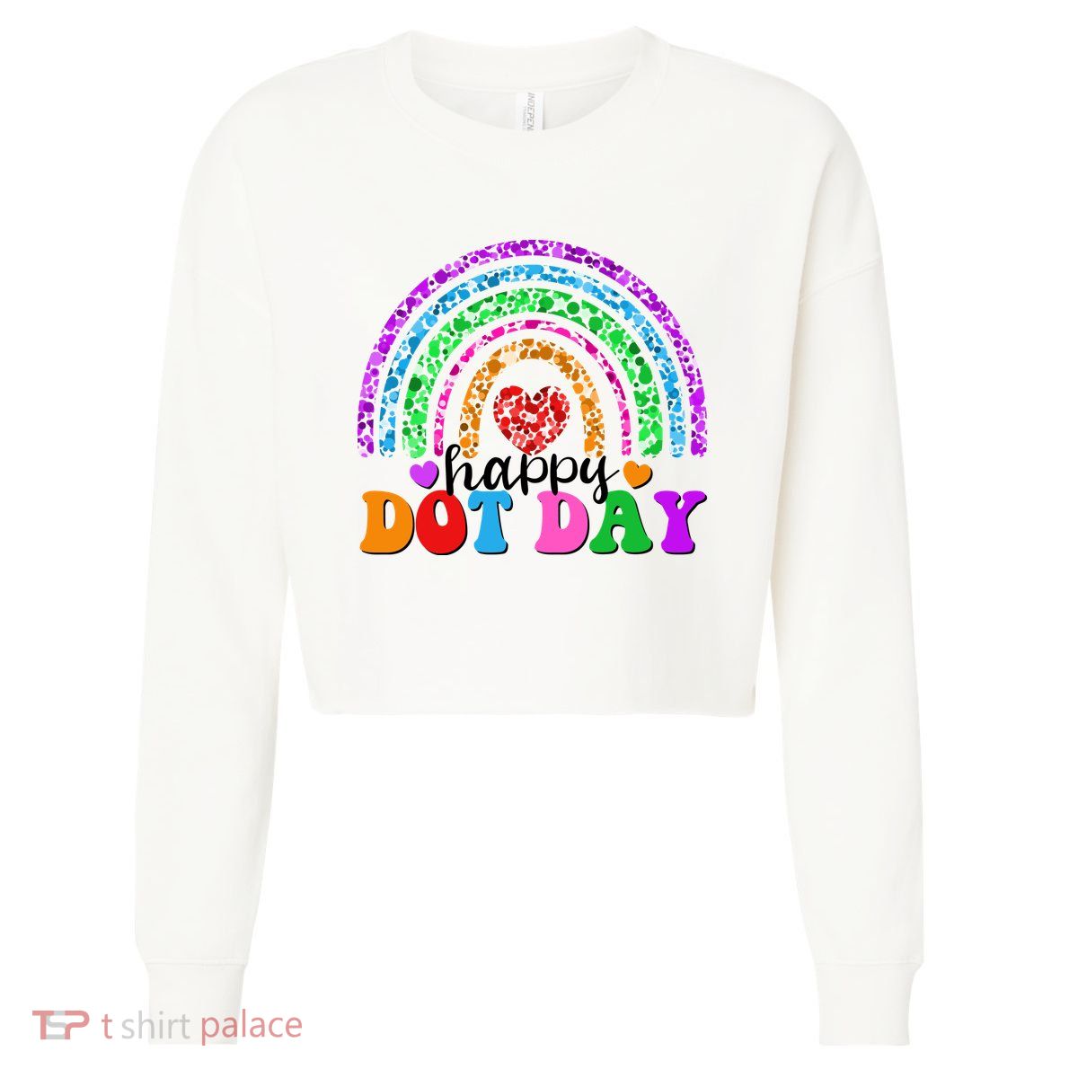 Cute Happy Dot Day Polka Dots Cropped Pullover Crew