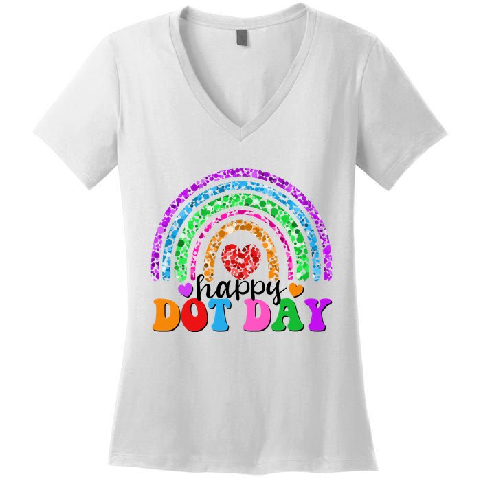 Cute Happy Dot Day Polka Dots Women's V-Neck T-Shirt