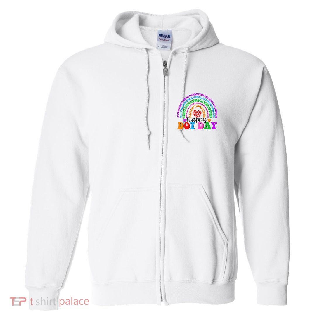Cute Happy Dot Day Polka Dots Full Zip Hoodie