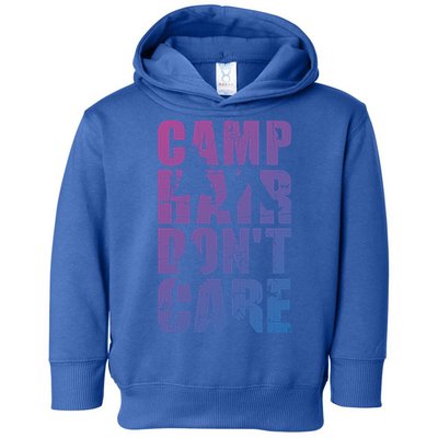 Camp Hair Dont Care Camping Gift Toddler Hoodie