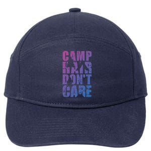 Camp Hair Dont Care Camping Gift 7-Panel Snapback Hat